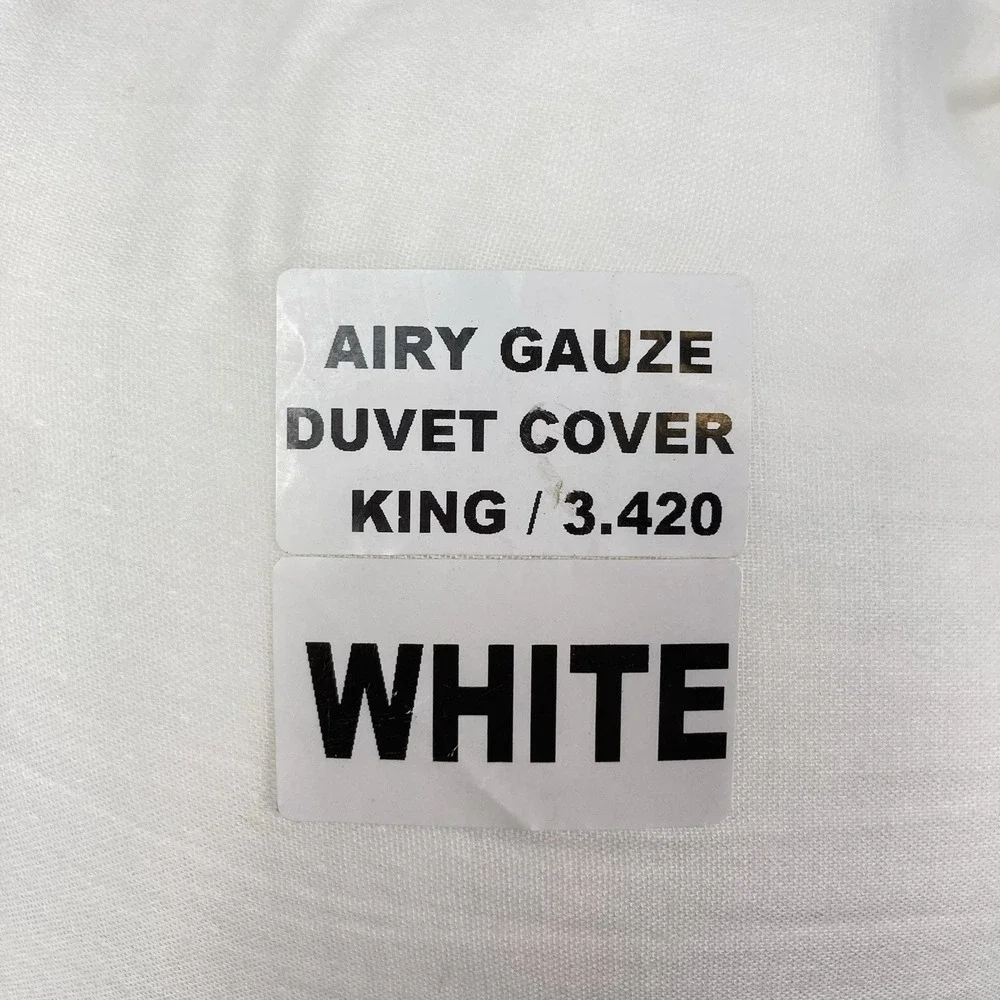 Quince NWT 100% Organic Cotton Gauze Duvet Cover King/Cal King White 92